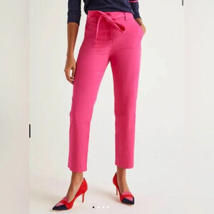 Boden Highbury Tie Waist Pants pop pansy pink size 6 straight